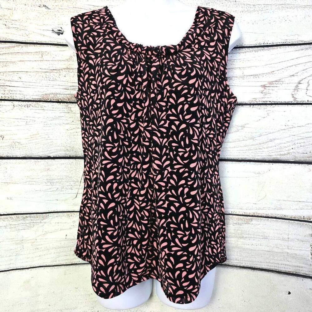 Dana Buchman Black Textured Lined Top M